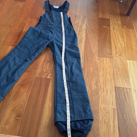 Levi's Vtg 70s Ski Bib Denim Blue Jean Snow Suit Overalls Apres Womens 10/12 - Picture 16 of 16